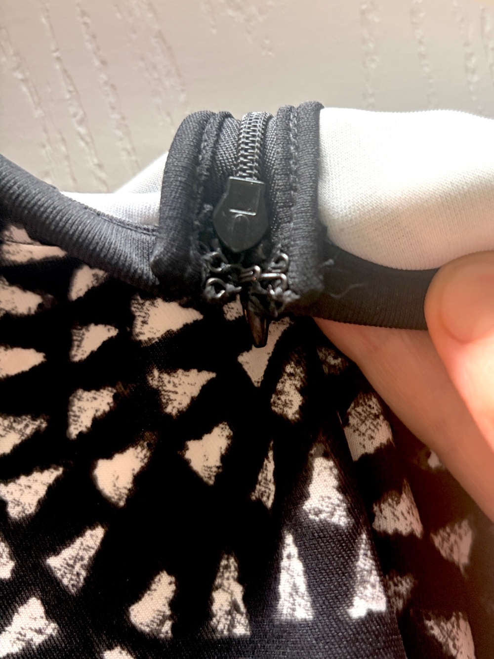 NWOT- Mossimo Supply Co. Black and White Laser-Cut Fit-and-Flare Mini Dress - Picture 4 of 7
